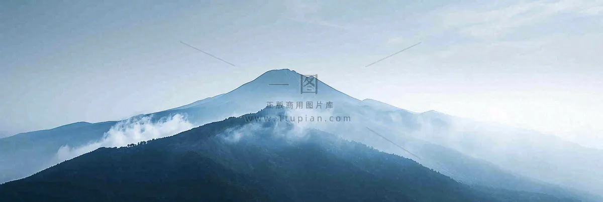 高山云层冰山雪山云雾意境,自然风景摄影图