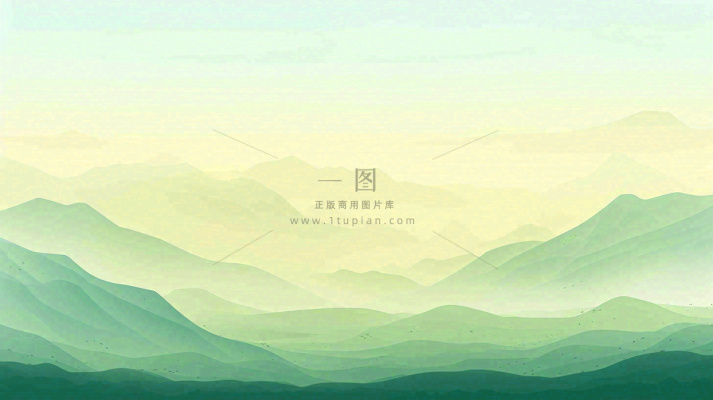 绿色延绵山脉意境国风 绿色延绵山脉意境国风