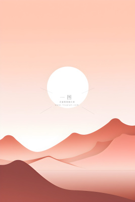 简约扁平意境山脉背景 简约扁平意境山脉背景