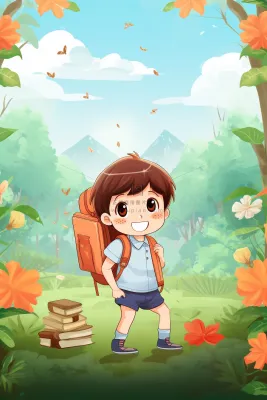 开学学习学生儿童草地背景