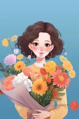 教师花束线条绘画背景 教师花束线条绘画背景