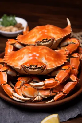 螃蟹秋季美食摄影图 