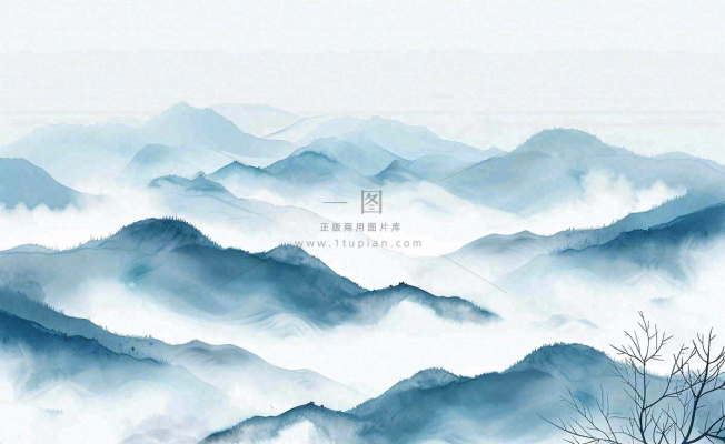 中国风水墨山水画青山山峦叠嶂云雾清明端午寒露古风插画背景 中国风水墨山水画青山山峦叠嶂云雾清明端午寒露古风插画背景