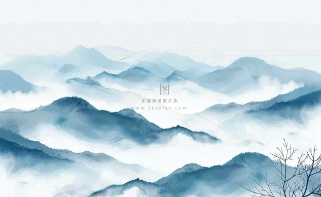 中国风水墨山水画青山山峦叠嶂云雾清明端午寒露古风插画背景 中国风水墨山水画青山山峦叠嶂云雾清明端午寒露古风插画背景
