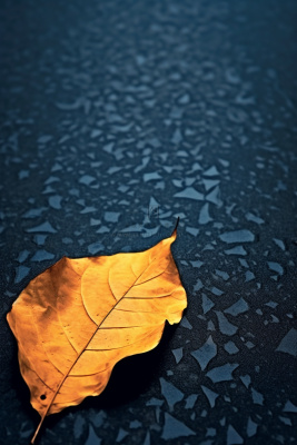 蓝色大气秋叶简约背景 蓝色大气秋叶简约背景