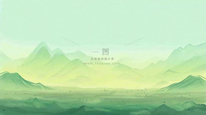 绿色延绵山脉意境国风 绿色延绵山脉意境国风