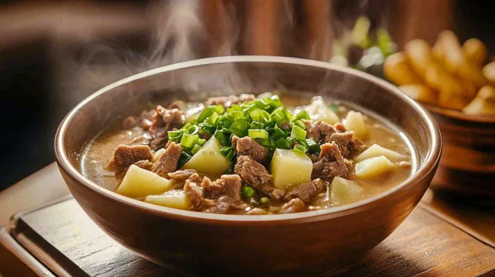 土豆牛肉牛腩美味美食摄影图