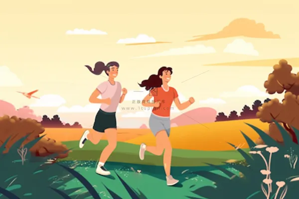 清新草地奔跑运动背景