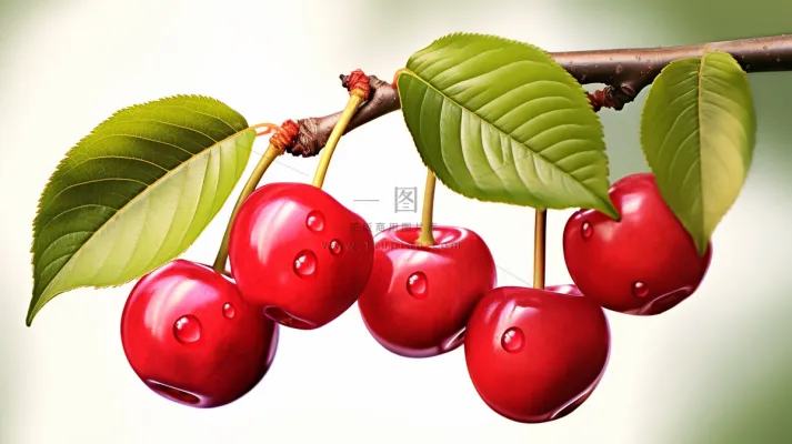 樱桃车厘子水果插画插图背景