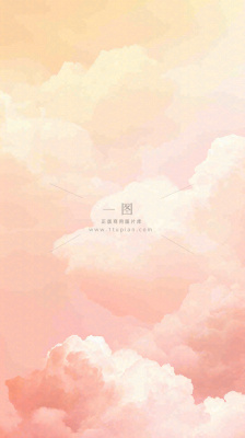 粉黄色渐变温暖云层白云可爱插画手绘