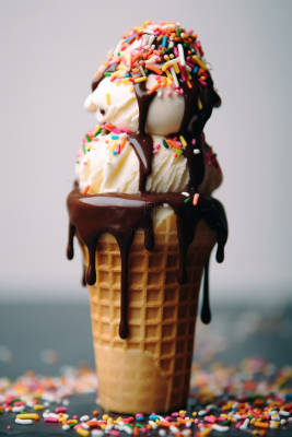 巧克力冰淇淋蛋筒清凉摄影图 巧克力冰淇淋蛋筒清凉摄影图