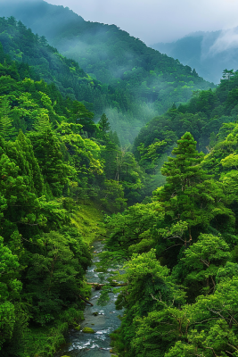 山林森林绿色大自然风景摄影图