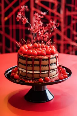 巧克力樱桃蛋糕节日甜点摄影图 巧克力樱桃蛋糕节日甜点摄影图