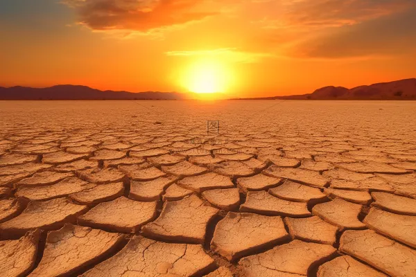 缺水干裂的土地地面干枯摄影图