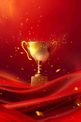 销量冠军销售红色大气奖杯背景