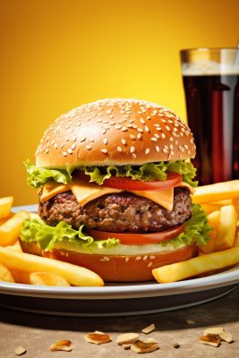 美味汉堡包美食摄影图