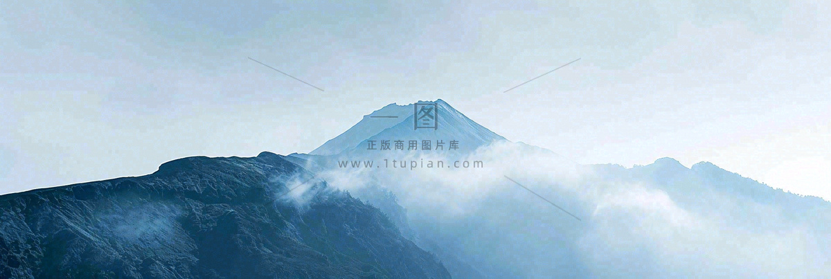 高山云层冰山雪山云雾意境，自然风景摄影图