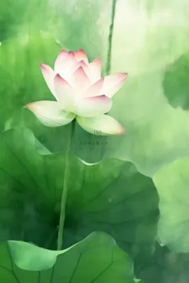 国风荷花水墨节气背景 国风荷花水墨节气背景