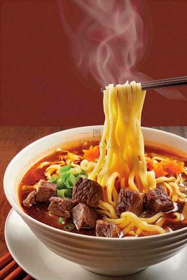 中餐食物美食牛肉面摄影图背景