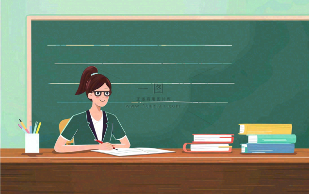 讲台上课教书育人老师黑板教师节卡通插画背景 讲台上课教书育人老师黑板教师节卡通插画背景