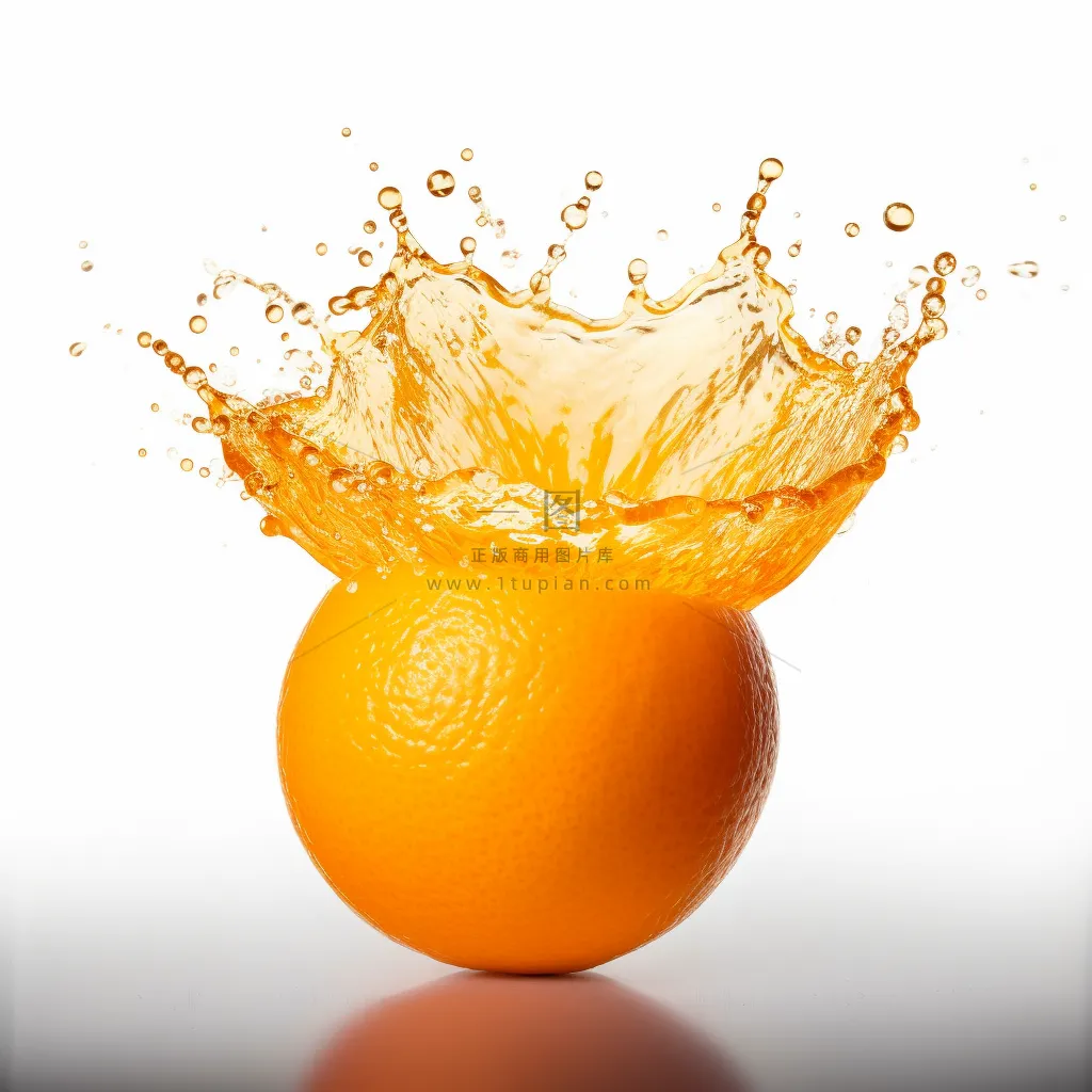 橙子果汁鲜榨果汁水花四溅摄影图