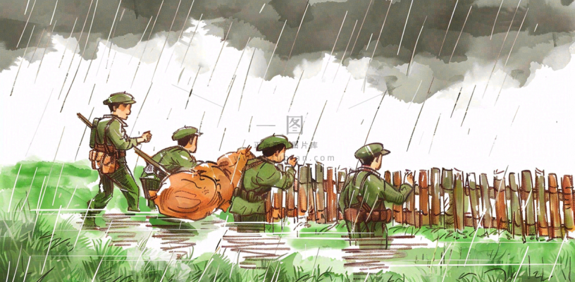 洪水自然灾害防洪预警摄影图