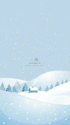 冬天白雪覆盖寒冷唯美雪景小寒插画背景 冬天白雪覆盖寒冷唯美雪景小寒插画背景