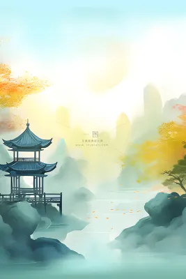 国风庭院简约清新阳光背景 国风庭院简约清新阳光背景