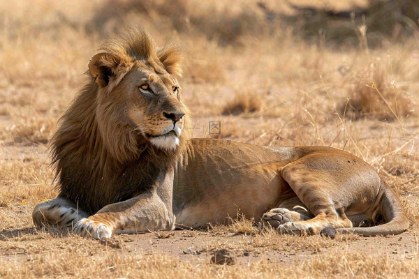 狮子雄狮动物非洲大草原保护动物摄影图