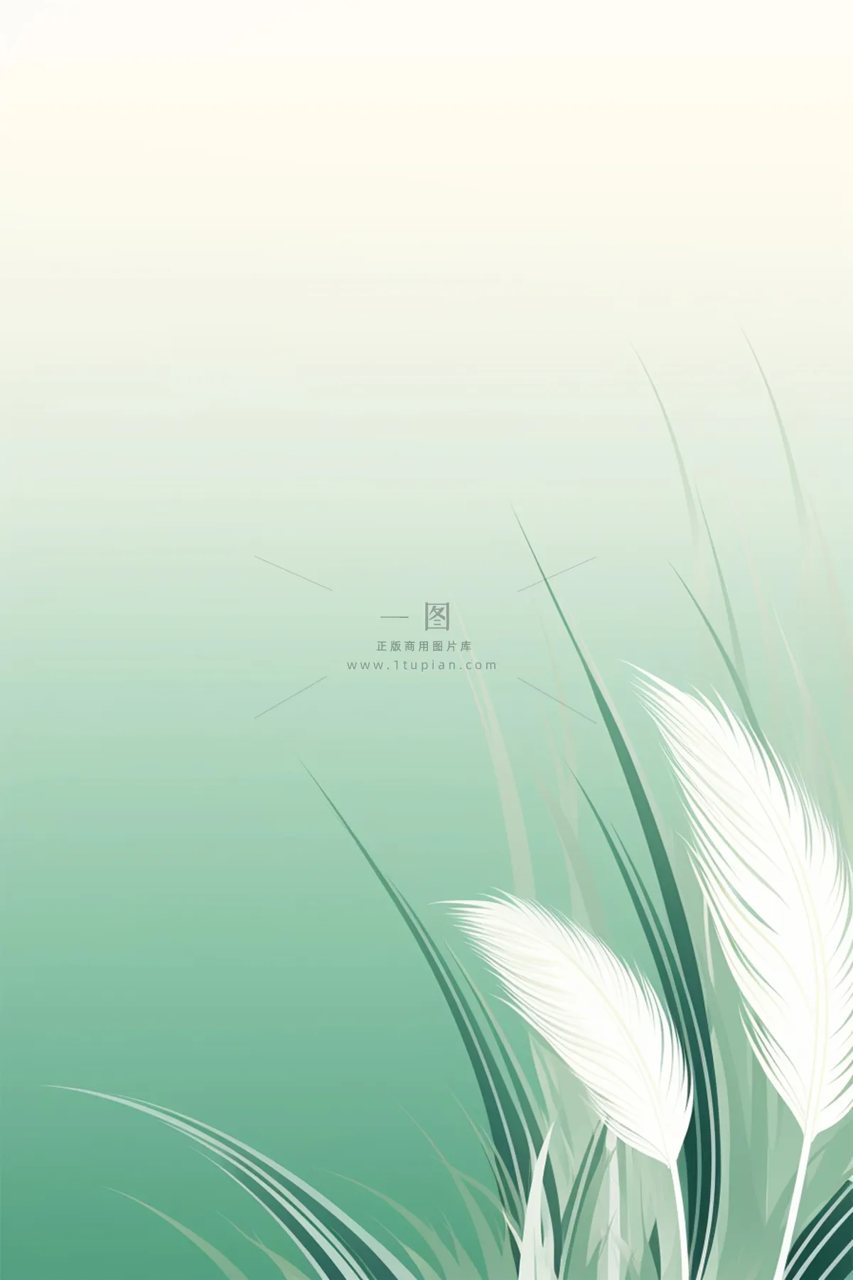 大气芦苇绿色渐变清新节气海报背景