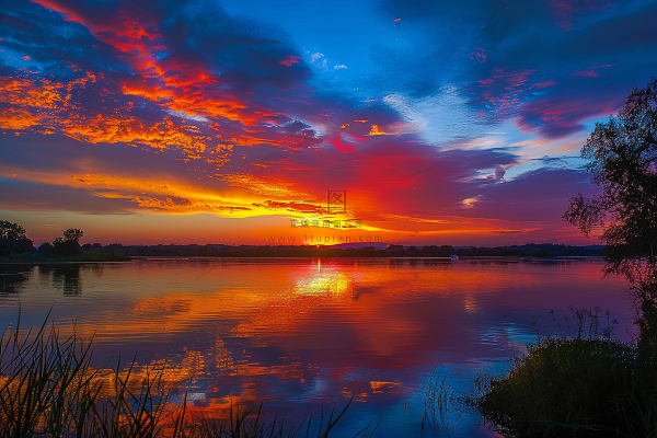 海上清晨日出朝霞云层摄影图