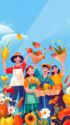 卡通插画劳动节职业人物形象插画背景