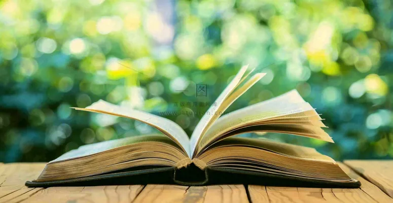 大自然绿色阅读书本世界读书日摄影图