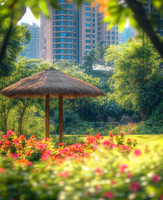 小区绿化公园环境鲜花摄影图 小区绿化公园环境鲜花摄影图