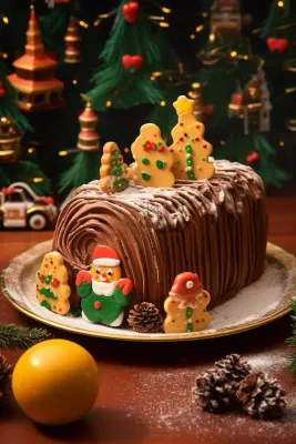 圣诞节日蛋糕巧克力圣诞树圣诞老人巧克力装饰节日甜点摄影图 圣诞节日蛋糕巧克力圣诞树圣诞老人巧克力装饰节日甜点摄影图
