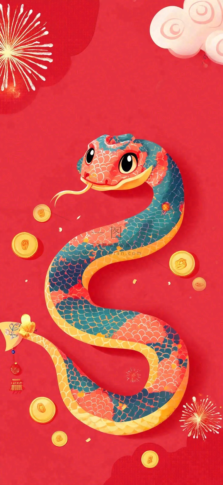 蛇年春节新年背景