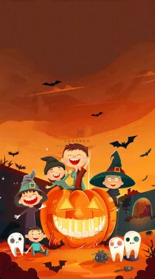 万圣节南瓜灯捣蛋恐怖背景