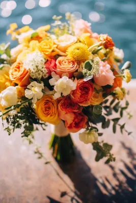 手捧花花束鲜花摄影图