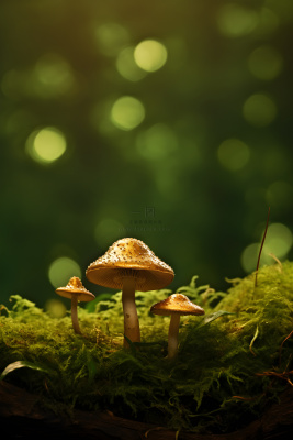 蘑菇树林简约背景