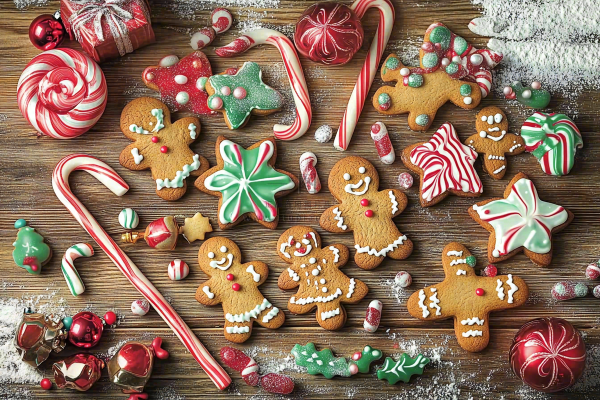 糖果姜饼人圣诞摄影图 糖果姜饼人圣诞摄影图