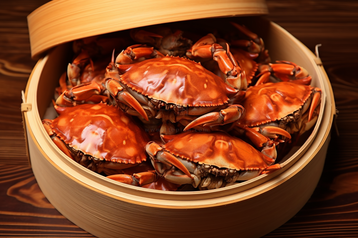 螃蟹秋季美食摄影图