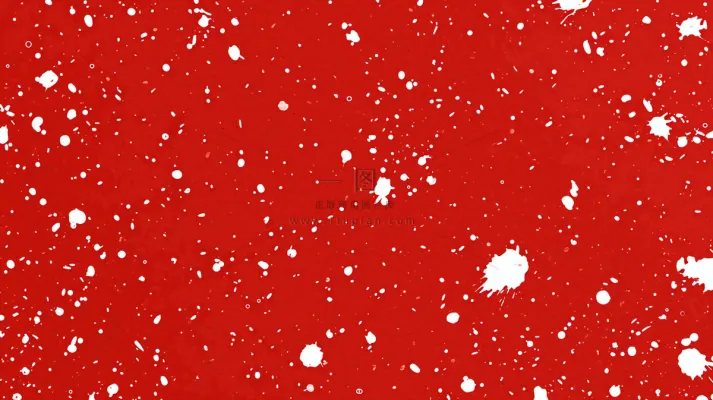 红色白点雪花背景，简约扁平