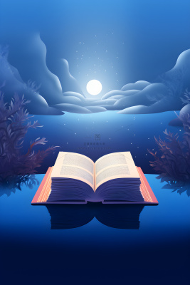 书籍简约发光蓝色背景 书籍简约发光蓝色背景