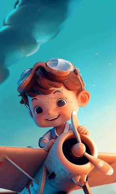 卡通飞行男孩少年可爱儿童节日,玩耍乐趣玩具 卡通飞行男孩少年可爱儿童节日,玩耍乐趣玩具