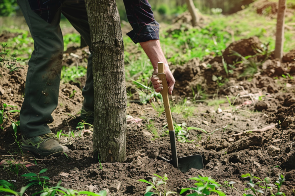 植树树苗保护环境摄影图