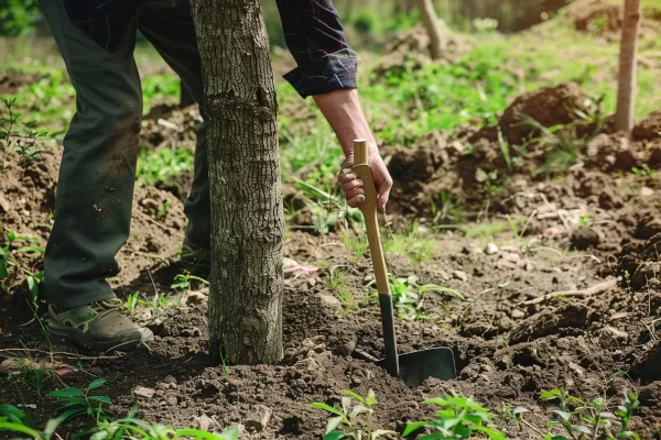 植树树苗保护环境摄影图