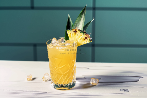 菠萝冰镇饮料汽水摄影图