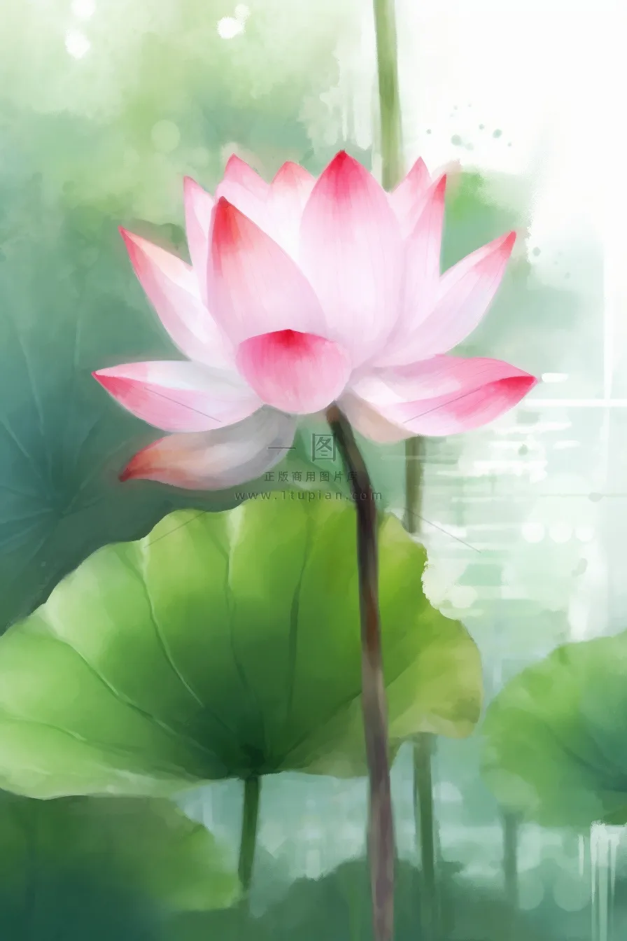 国风荷花水墨节气背景