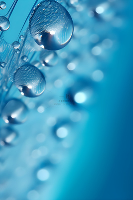 露珠蓝色清新大气背景 露珠蓝色清新大气背景
