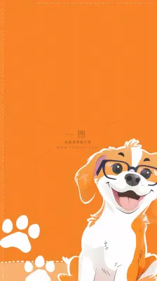 猫狗宠物店宣传卡通插画背景